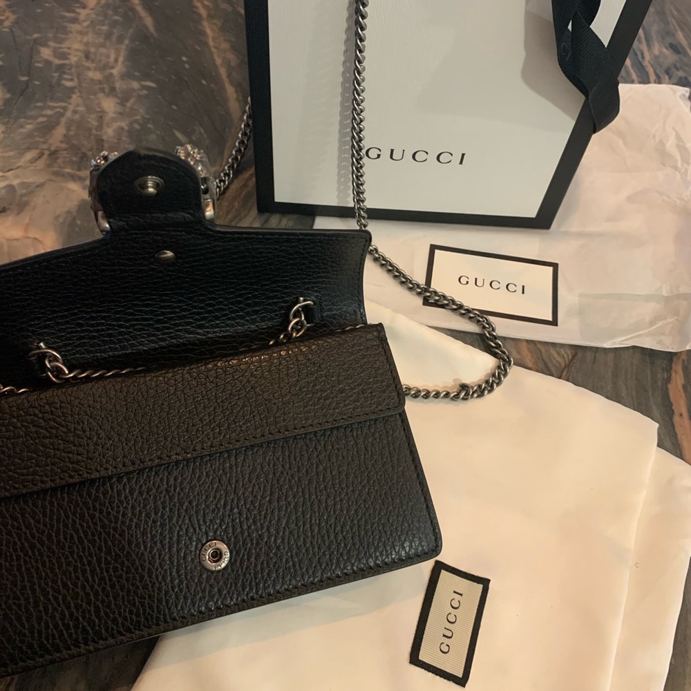 Gucci Dionysus Super Mini Black Grained Leather - Picture 3 of 16